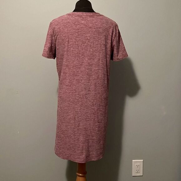 Kyodan Women's Pink Heathered Knee Length Short Sleeve Casual Dress - Picture 4 of 7